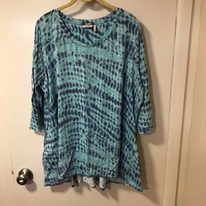Teal tie dye top